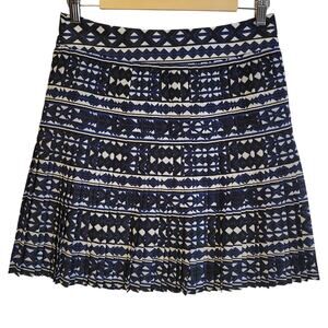 J.Crew‎ Pleated Mini Academia Geometric Business Casual Preppy Skirt Size 0